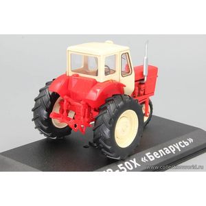 модели трактора в масштабе 1:43 Трактор МТЗ-50Х, выпуск 67, красный/белый Коллекционная модель трактора в масштабе 1:43 Трактор МТЗ-50Х, выпуск 67, красный/белый