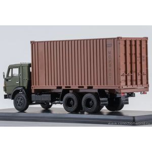 модели в масштабе 1:43 КАМАЗ-53212 с 20-футовым контейнером, темно-зеленый Коллекционная модель в масштабе 1:43 КАМАЗ-53212 с 20-футовым контейнером, темно-зеленый.ПОД ЗАКАЗ