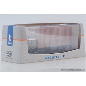 модели в масштабе 1:43 КАМАЗ-53212 с 20-футовым контейнером, темно-зеленый Коллекционная модель в масштабе 1:43 КАМАЗ-53212 с 20-футовым контейнером, темно-зеленый.ПОД ЗАКАЗ