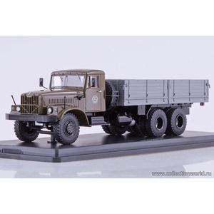 модели в масштабе 1:43 КРАЗ-257Б1 бортовой с контейнерами Коллекционная модель в масштабе 1:43 КРАЗ-257Б1 бортовой с контейнерами, хаки/серый.ПОД ЗАКАЗ