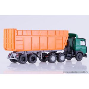 модели в масштабе 1:43 МАЗ-6422 с самосвальным полуприцепом МАЗ-9506-30 Коллекционная модель в масштабе 1:43 МАЗ-6422 с самосвальным полуприцепом МАЗ-9506-30, зеленый/оранжевый.ПОД ЗАКАЗ