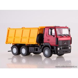 модели в масштабе 1:43 МАЗ-6501 самосвал. Красно-желтый Коллекционная модель в масштабе 1:43 МАЗ-6501 самосвал. Красно-желтый