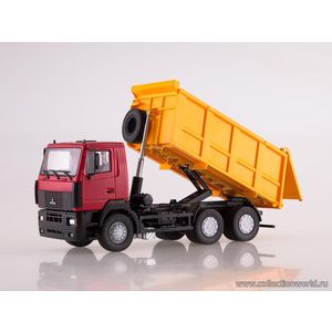 модели в масштабе 1:43 МАЗ-6501 самосвал. Красно-желтый Коллекционная модель в масштабе 1:43 МАЗ-6501 самосвал. Красно-желтый
