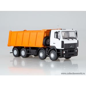 модели в масштабе 1:43 МАЗ-6516 самосвал 8x4 белый/жёлтый Коллекционная модель в масштабе 1:43 МАЗ-6516 самосвал 8x4 белый/жёлтый (4-х осный)