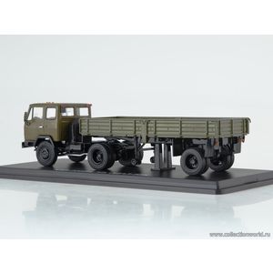 модели в масштабе 1:43 КАЗ-608В с полуприцепом ОДАЗ-885 Коллекционная модель в масштабе 1:43 КАЗ-608В с полуприцепом ОДАЗ-885, хаки