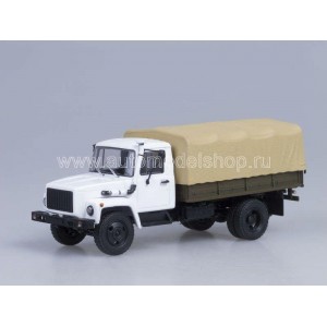 Масштабная Коллекционная модель 1:43 Горький-3309 (двигатель Д-245.7 Diesel Turbo) с тентом, белый/бежевый Масштабная Коллекционная модель 1:43 Горький-3309 (двигатель Д-245.7 Diesel Turbo) с тентом, белый/бежевый